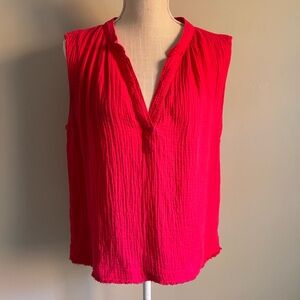 Sleeveless Cotton Tank Top Hot Pink